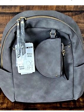🆕 Violet Ray Women's Charcoal Gray 2-Way Backpack Sling Bag